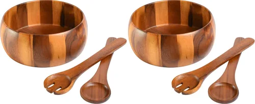 Vista 9 de Gibson Home Laurel - Juego de ensaladeras de madera de acacia, 3 piezas, madera de acacia