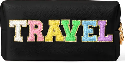 Vista 15 de CY2SIDE Bolsa de maquillaje con parche de letras coloridas, Negro, Enfermera-withe