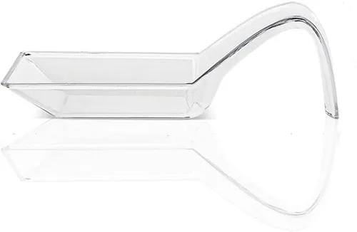 Vista 7 de Paquete de 100 platos de postre transparentes, platos de plástico para aperitivos, platos de postre, cucharas de degustación, mini platos