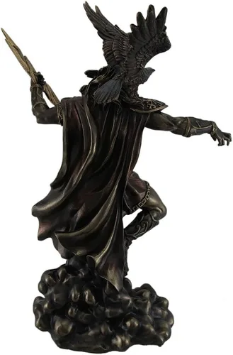 Vista 4 de Veronese Design Zeus Dios griego del trueno w/Aetos Dios empuñando la estatua del rayo