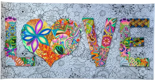 Vista 9 de SJPRINTER Arte de pared inspirador, póster motivacional gigante para colorear con mandala, para niños y adultos, ideal para niñas y niños