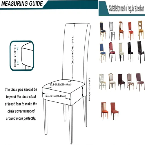 Vista 4 de Juego de 6 fundas elásticas de terciopelo suave para sillas de comedor, decoración elegante para el hogar y banquete, protector de silla Parson