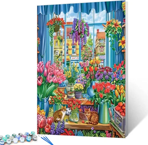 Vista 18 de Variedad de especias y hierbas, kits de pintura por números con pinceles, condimentos de cocina, pintura al óleo acrílica para adultos y niños