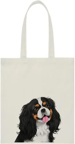 Vista 33 de WIRESTER Bolsa de lona para mujeres y niñas, bolsa de playa, comestibles y viajes, lindo perro
