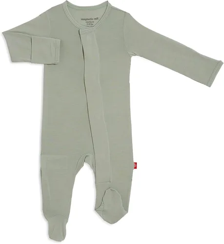 Vista 17 de Magnético Me Pijamas con piecitos de modal suave para bebé con cierre magnético rápido Pijama para niños y niñas, recién nacido a 24 meses