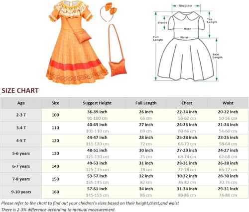 Vista 3 de Kaisebile Princess Costume Dress for Girls Birthday Halloween Party Dress Up with Accessories