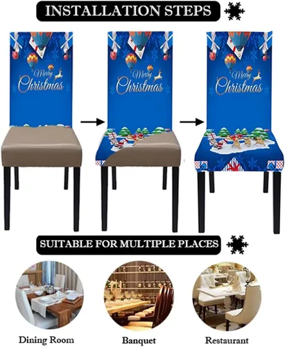 Vista 5 de EIVMAX Juego de 6 fundas elásticas de elastano para sillas de comedor, fundas elásticas de elastano, extraíbles y lavables, fundas protectoras