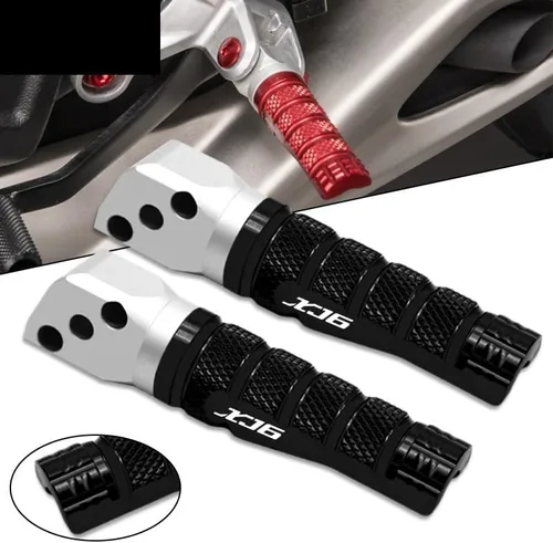 Vista 2 de M para Yamaha XJ6 Xj6 motocicleta CNC pie trasero pasajero clavijas descansa reposapiés antideslizante pie clavija Y (color : negro)