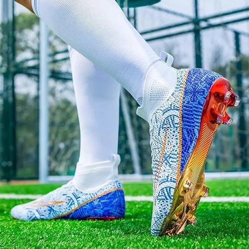 Vista 5 de IDCOINE Zapatos de fútbol para hombre, zapatos de fútbol de alta calidad, transpirables, atléticos, profesionales, para jóvenes, niños, zapatos