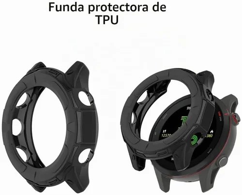 Vista 4 de Protector de pantalla de reloj para Garmin Forerunner 955 Solar y Funda protectora Vidrio templado 9H, película antiarañazos, alta definición