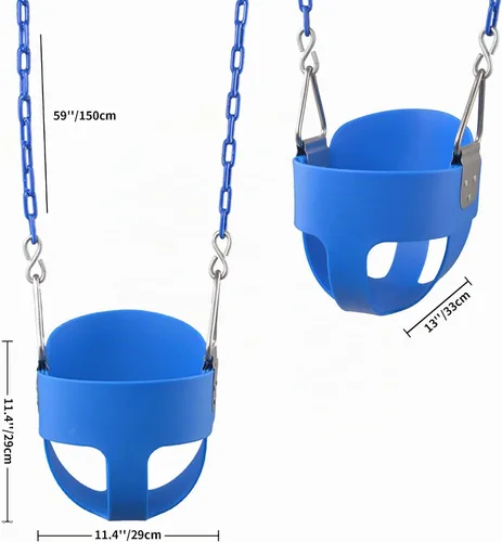 Vista 5 de KINSPORY Columpio para niños pequeños, cadenas de hierro resistente recubiertas de 59", columpio para bebé al aire libre, asiento tipo cubeta