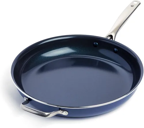 Vista 16 de Blue Diamond - Sartén antiadherente de 8 pulgadas, sin PFAS, sartén de cerámica para huevos y tortilla, con infusión de diamante, apta