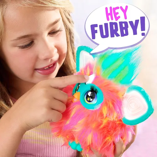 Vista 3 de Furby Coral, 15 accesorios de moda, juguetes de peluche interactivos para niñas y niños de 6 años en adelante, animatronic activado por voz