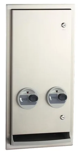 Vista 2 de BOBRICK 3706C ClassicSeries - Servilleta/Tampón empotrable de acero inoxidable o semiempotrado, operación de venta libre, acabado satinado, 27-7/8