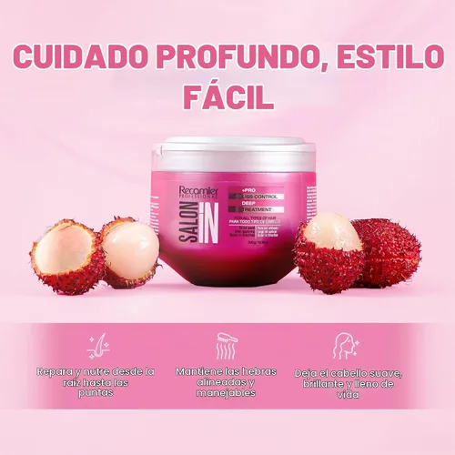 Vista 2 de Salon In de Recamier Máscara de tratamiento profundo Liss Control Cuidado del cabello con control de encrespamiento 10.58 oz / 300 g