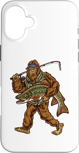 Vista 22 de iPhone 16 Brook Trout River Fishing Bigfoot Hunting Fishermen Case