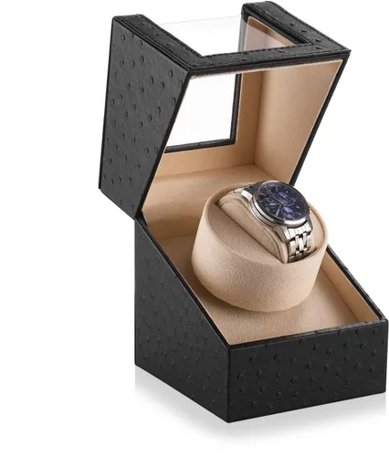 Vista 7 de Enrollador automático de reloj individual para relojes automáticos, caja giratoria de reloj con motor silencioso japonés, adaptador de CA o funciona