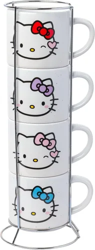 Vista 25 de Silver Buffalo Care Bears - Juego de tazas de cerámica con logotipo de corazón arcoíris, 4 unidades, 10 onzas