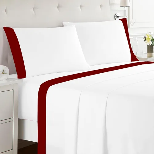 Vista 17 de SGI bedding Sábanas 100% algodón egipcio tamaño individual – Sábanas refrescantes, ropa de cama blanca suave y transpirable, ropa de cama de lujo