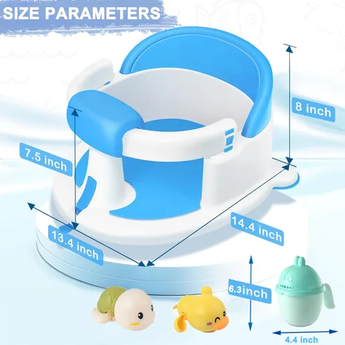 Vista 6 de Asiento de baño para bebés de 6 meses en adelante, asientos de baño antideslizantes para bebés sentados, asiento seguro para bebés y recién nacidos