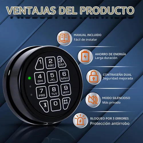 Vista 2 de Teclado electrónico del reemplazo de la cerradura segura del arma con la cerradura del solenoide - negro Gun Safe Lock with Programmable