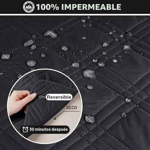 Vista 3 de TAOCOCO Fundas de Sofá Seccional 100% Impermeables en Forma de L, Fundas de Sofá de 3 Piezas, Funda de Chaise Lounge para Mascotas y Niños, Fundas