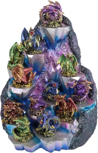 Vista 12 de Ebros - Juego de 12 dragones en miniatura en diferentes poses de fantasía, mazmorras y dragones, mini escala de 2 pulgadas de alto, esculturas