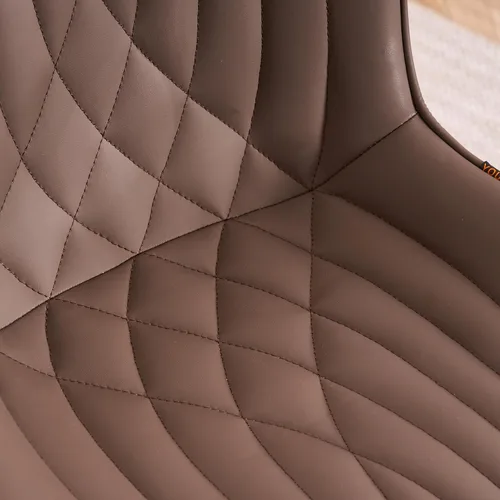 Vista 9 de YOUTASTE Silla de escritorio de oficina sin brazos con ruedas, silla giratoria ajustable, tapizada de piel sintética, soporte ergonómico
