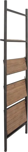 Vista 8 de Deco 79 Estantería de madera con 4 estantes, 20 x 14 x 77 pulgadas, color marrón