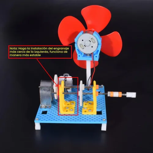 Vista 5 de EUDAX DIY Dynamo Lantern Juguete educativo STEM de construcción, generador de energía de manivela, kit de ciencia de generadores, kits