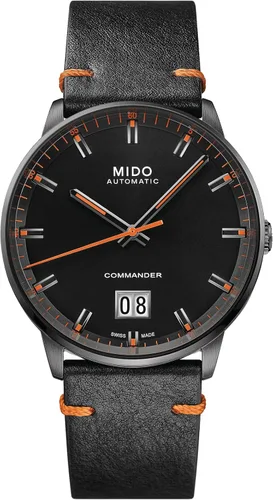 Vista 5 de MIDO Commander Big Date - Swiss Automatic Watch for Men - 42mm Stainless Steel Case - See Through Caseback - 80 Hour Power Reserve PVD antracita