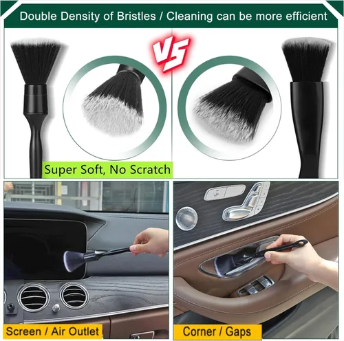 Vista 11 de Fitosy Kit de cepillo de limpieza de polvo para interior de coche, putty de silicona suave para ventilaciones del salpicadero, cepillos de detalle