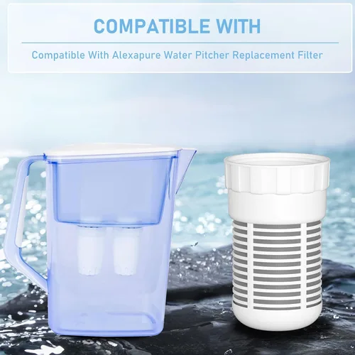 Vista 3 de Paquete de filtros de repuesto para jarra de agua compatible con el innovador sistema de filtración de agua Alexapure Pitcher, 4 paquetes