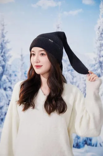 Vista 6 de Lindo gorro de conejo para mujer, gorro de invierno con diseño de conejo de ganchillo Y2K, gorro de invierno cálido con calavera para esquí