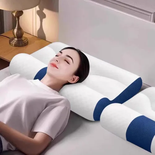 Vista 4 de Almohada cervical con diseño ergonómico (azul 15.7x23.6 in)