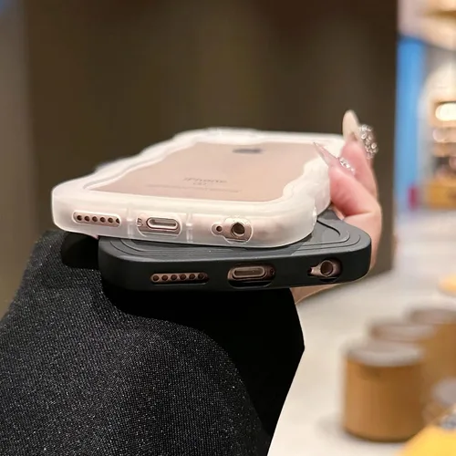 Vista 5 de SKYLMW Compatible con iPhone 6s Plus/6 Plus Case de 5.5", Linda Kawaii Marco Ondulado Rizado Forma de Marco Funda de Silicona Suave Resistente a