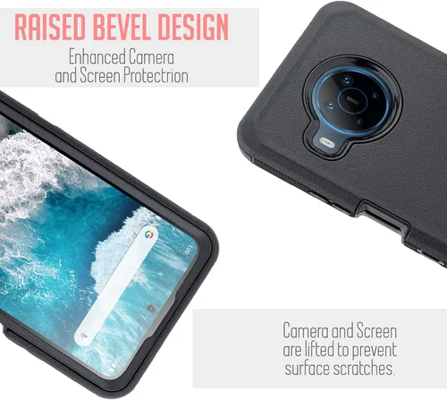 Vista 4 de Funda para teléfono Nokia X100 Funda con clip para cinturón con protector de pantalla integrado, soporte a prueba de golpes resistente para teléfono