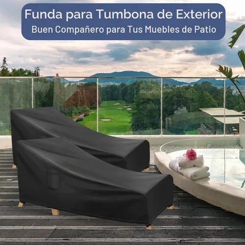 Vista 6 de Richwon Fundas para tumbonas impermeables para exteriores, fundas resistentes para muebles de patio, se adaptan a hasta 78 pulgadas de largo x 34
