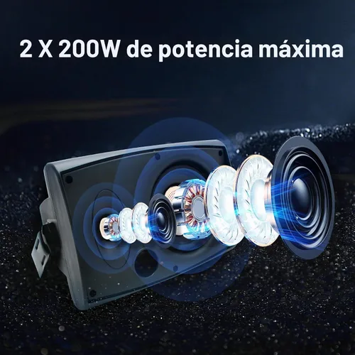 Vista 2 de STUDIOFINIX Altavoces para exteriores de 6.5 pulgadas, 400 W, con cable, impermeables, pasivos con graves potentes, altavoces de montaje en pared