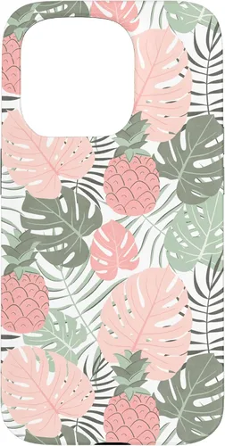 Vista 14 de Tropical Hawaiian Pineapple Pink Sage Colors Pattern Case for iPhone 17
