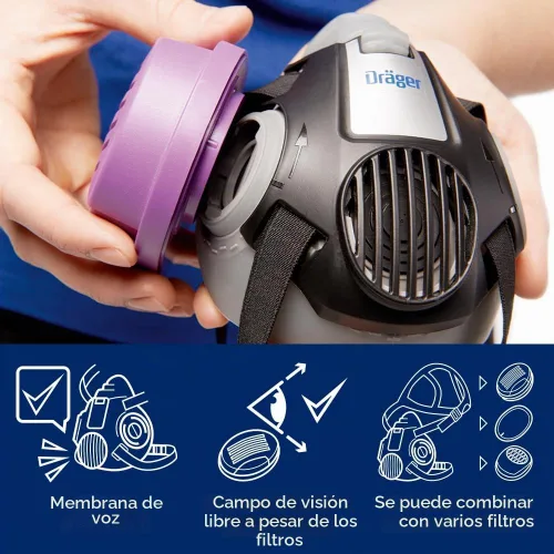 Vista 4 de Dräger X-plore 3500 Máscara respiradora de media cara, aprobada por NIOSH