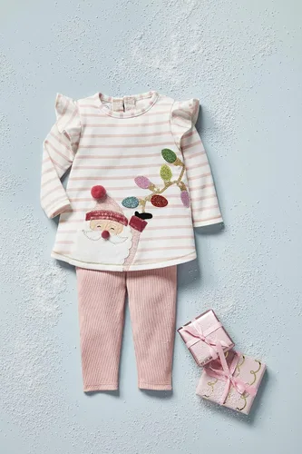 Vista 2 de Mud Pie Bebé niñas Rosa Santa Túnica y Legging
