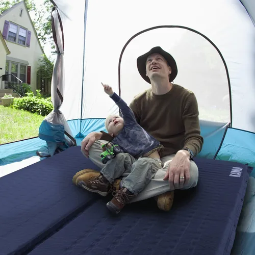 Vista 12 de KAMUI Almohadilla de dormir autoinflable: almohadilla de campamento de 2 pulgadas de grosor conectable con múltiples alfombrillas de campamento