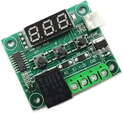 Vista 8 de Kiro&Seeu W1209 12V DC Controlador de Temperatura Digital Tablero Micro Termostato Digital -58.0-230.0 °F Interruptor de módulo de control