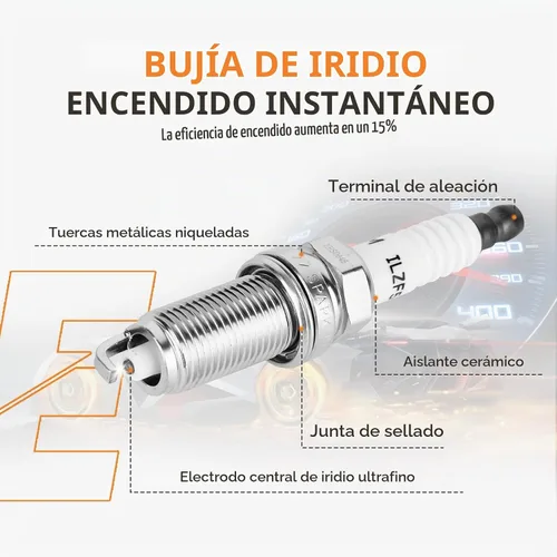 Vista 5 de Bobina de ignición autoexacta paquetes UF504 bujías de iridio fijadas