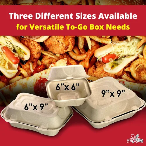 Vista 5 de Caja de comida para llevar duradera, a prueba de fugas, paquete de 25. Grande, 9 x 9 pulgadas, resistente a base de plantas, compostable sin gluten