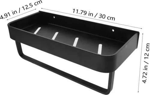 Vista 6 de Organizador de ducha de aluminio, colgador de toallas montado en la pared, estante de baño moderno para toallas, estantes de ducha y organizadores