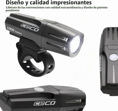 Vista 4 de CECO Luz frontal de bicicleta de 1000 lúmenes de 1000 lúmenes F Series 2.0, IP67 impermeable, FL-1 resistente a los impactos, recargable por USB