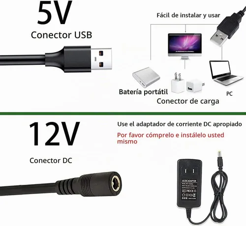 Vista 2 de MDee】Cinta LED de luz USB COB 1.64 pies/0.5 m - Cinta LED de 5 mm flexible DC 5V con 320 LED/m para iluminación cálida (2700K). Cortada, moldeable