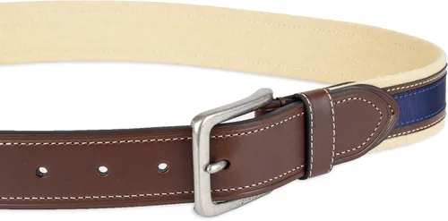 Vista 3 de Tommy Hilfiger - Cinturón de tela con incrustaciones de cinta para hombre, con hebilla de un solo diente
